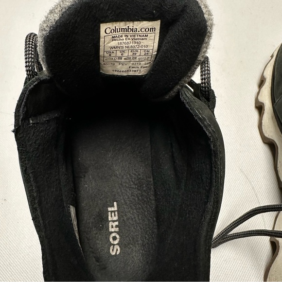 Columbia Sorel Kinetic Caribou Winter Bootie Black 8 - Picture 2 of 9